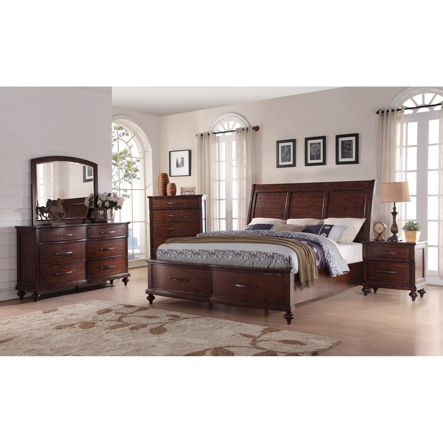 New Classic La Jolla California King Storage Bed with Panel Headboard